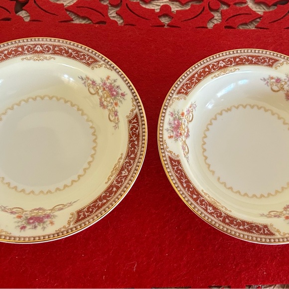 Noritake Mystery #36 pattern Berry Bowls - set of 2, Dessert, Fruit bowl, floral - Picture 3 of 13